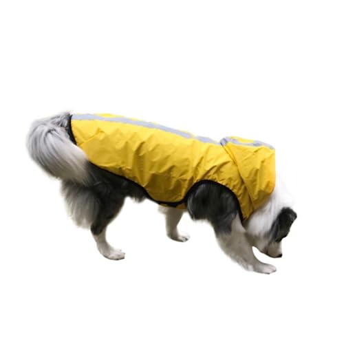 Hund Regenmantel,Haustier Regenmantel, Hunderegenmantel, wasserdichte Kleidung for große Hunde, reflektierender Hundeponcho, Regenjacke, Netz-Haustierregenmantel for kleine, mittelgroße und große Hund von ROJDFCNBW