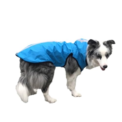 Hund Regenmantel,Haustier Regenmantel, Hunderegenmantel, wasserdichte Kleidung for große Hunde, reflektierender Hundeponcho, Regenjacke, Netz-Haustierregenmantel for kleine, mittelgroße und große Hund von ROJDFCNBW