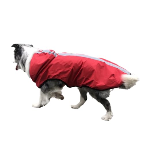 Hund Regenmantel,Haustier Regenmantel, Hunderegenmantel, wasserdichte Kleidung for große Hunde, reflektierender Hundeponcho, Regenjacke, Netz-Haustierregenmantel for kleine, mittelgroße und große Hund von ROJDFCNBW