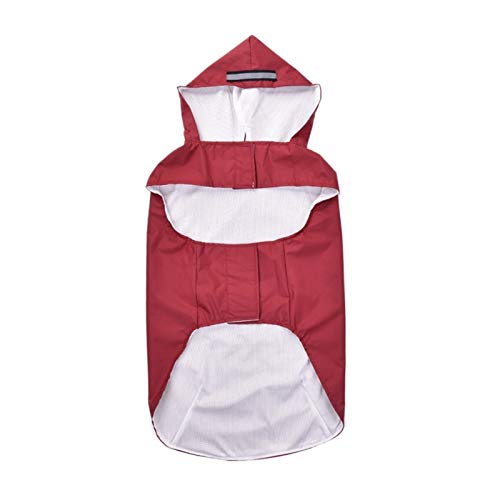 Hund Regenmantel,Haustier Regenmantel, Regenmantel for Haustiere mit Kapuze, wasserdichte Jacke for Hunde, geeignet for große Hunde und Welpen verschiedener Größen(Red,3X Large) von ROJDFCNBW