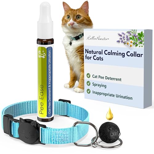 Beruhigendes Halsband mit ätherischen Ölen, natürlicher Steindiffusor, Haustiersicheres Halsband für Katzen, Angststörungen, Tierarztgenehmigung (Myrrh) von ROLLERPAWSTER