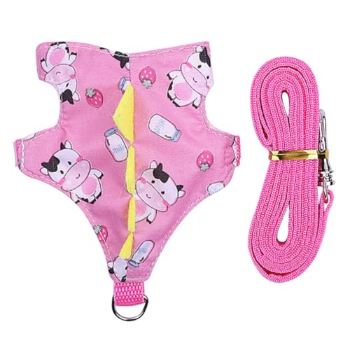 ROMISBABA 1 Satz Hamsterbrust Tierfutter Kühlende Bandanas für Hunde Welpengeschirr Hasenleine co kaninchenleine Hasen zubehör Bequeme Haustierleine Laufseil für Hasen Stoff Rosa von ROMISBABA