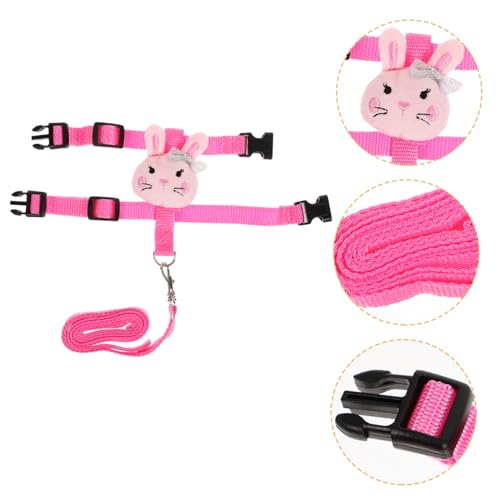 ROMISBABA 1 Satz Haustierleine Hundegeschirr Kaninchenkostüm Für Den Sommer Laufbekleidung Für Kleine Haustiere Hasenkleidung Sommer Laufleine Verstellbare Frettchenleine Polyester Rosa von ROMISBABA