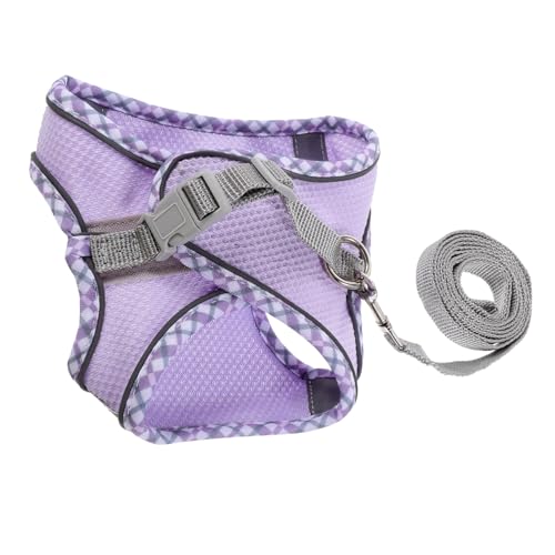 ROMISBABA 1 Satz Katzenleinenweste pet Supplies hundegurt tragegeschirr für Hunde Dog Collars Hunde verschleißfestes Hundegeschirr Welpengeschirr Haustierzubehör Polyester Violett von ROMISBABA