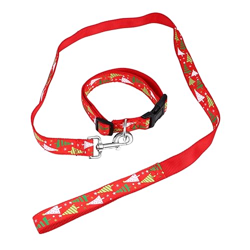 ROMISBABA Weihnachten für Haustiere: Haustierhalsband-Leine-Set Hundehalstuch-Gurt Weihnachts-Haustierzubehör für Foto-Requisiten den täglichen Gebrauch von ROMISBABA