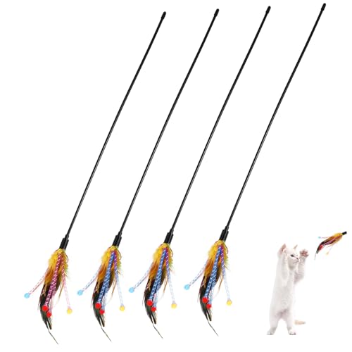 ROMISBABA 12 STK lustige Katzenglocke Kätzchenspielzeug Katzenspielzeug interaktives Spielzeug Gaming Sticks cat Toys Spielzeug zum Necken von Katzen Glockenspielzeug für Katzen Colorful von ROMISBABA