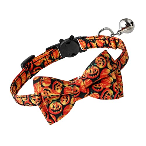 ROMISBABA 1Stk Halloween-Kragen Katzenfliege Kürbis Haustierhalsband Verstellbares Haustierhalsband Katzenhalsband Halloween Halsband für Hunde für Hunde Baumwolle Polyester von ROMISBABA