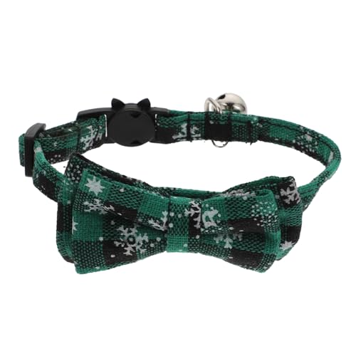 ROMISBABA 1Stk Halsband ziehschleifenband weihnachtsmotiv Weihnachtskatze Fliege Katzenhalsbänder weihnachtsdeko Bowknot- für Haustiere Katzenhalsketten Baumwolle Polyester Green von ROMISBABA