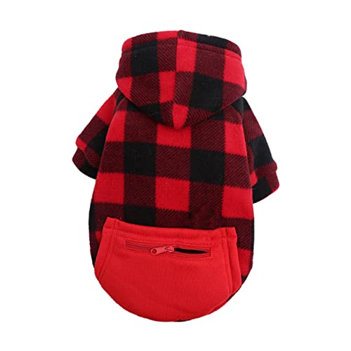 ROMISBABA 1Stk Haustier Mantel Karierter hundemantel dekoratives Haustierkostüm weihnachtsmantel weihnachtsjacket weihnachtsdeko Heimtierbedarf Weihnachtskleidung für Haustiere Polyester von ROMISBABA