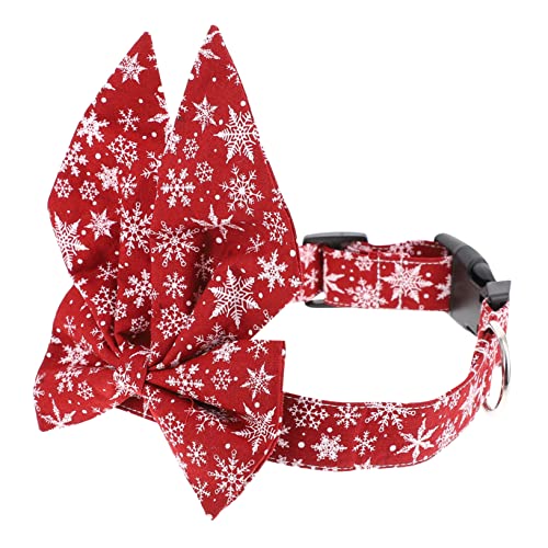 ROMISBABA 1Stk Haustierhalsband rote Reißverschlüsse hundehalsband Fliege weihnachtsbogen weihnachtsschleifen Bowtie weihnachtsdeko dekoratives Katzenhalsband Weihnachtshalsbänder für Katzen von ROMISBABA