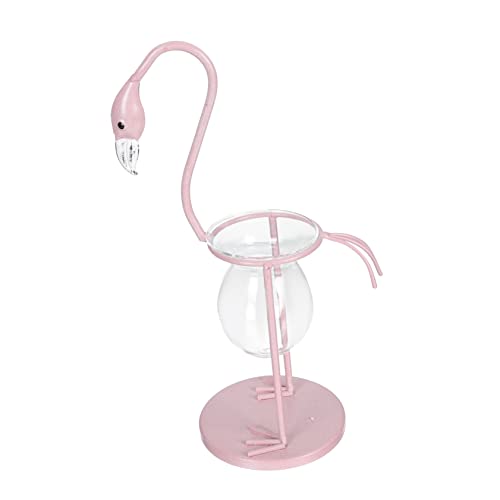 ROMISBABA 1stk Hydroponische Vase Blumenarrangements Für Vase Luft Flamingo-vase Saftig Vermehrung Dekorativ Wasser Klare Vase Ästhetische Raumdekoration Aquarium Tank Sukkulenten Rosa Eisen von ROMISBABA