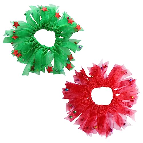 ROMISBABA 2 STK Weihnachtsschal für Haustiere Weihnachtshundekrawatte Halloween- Hunde weihnachtshalsband Hunde Weihnachtskragen weihnachtsdeko Weihnachtshalsbänder für Hunde Polyester von ROMISBABA