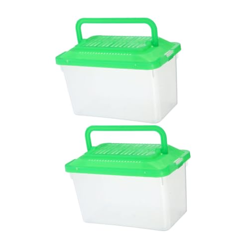 ROMISBABA 2 Stück Tragbares Aquarium Für Reptilien Mini Aquarium Zuchtbox Amphibienbecken Mini Aquarium Kleine Aquarien Reise Aquarium Kleines Haustier Terrarium Abs Hellgrün von ROMISBABA