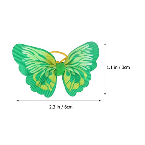 ROMISBABA 20-teiliges Hundehaarband-Set mit Stilvollem Schmetterlingsmuster Grün für Hunde und Welpen von ROMISBABA