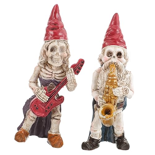 ROMISBABA GNOME Schädel Statue Aquarium Dekorationen Halloween Skelett Zwerg Harz Garten GNOME Skelett Aquarium von ROMISBABA