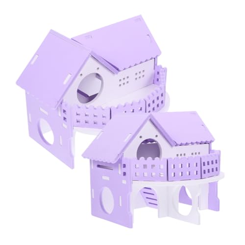 ROMISBABA 2st Hamster Doppel Villa Meerschweinchen Versteck Hamsterhaus Versteck Rattenhaus Hamsterkäfig Meerschweinchen-versteck-Villa Meerschweinchenvilla Hamstervilla Hamsterversteck PVC von ROMISBABA