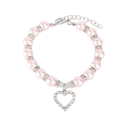 ROMISBABA 2st Perlenkette Für Haustier Halskette Schmuck Für Haustiere Rosa von ROMISBABA