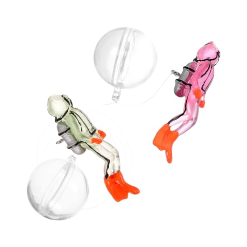 ROMISBABA Elegante schwimmende Ornamente für Aquarien 2 Stück Taucher-Dekoration für Aquarien leuchtende Taucher-Dekoration für das Aquarium von ROMISBABA