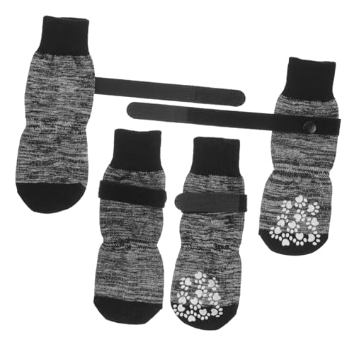 ROMISBABA 4 Stück Haustier Socken Perros Hundeschuhe Hundekäfig Hundepflegeschere Erhöhtes Hundebett Hunde-Pyjamas Hundebett Mittel Welpenunterlagen Welpenspielzeug Reine Baumwolle Black von ROMISBABA