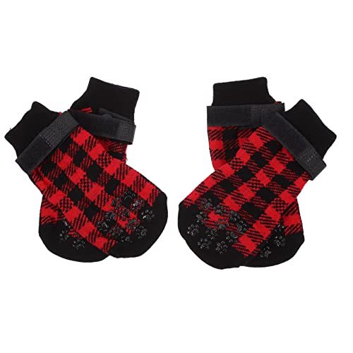 ROMISBABA 4 Stück Haustier Socken Strümpfe Für Haustiere Thermische Socken - Warmes Slip-Schuhwerk Warme Welpenschuhe Hund Warme Socken Wintersocken Für Hunde Welpensocken Reine Baumwolle von ROMISBABA