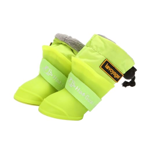 ROMISBABA 4 Stück wasserdichte Regenstiefel Für Haustiere Regenschuhe Für Hunde Outdoor-Schuhe Für Haustiere Outdoor-Schuhe Für Schuhe Pfote Regenstiefel Für Welpen Kieselgel Green von ROMISBABA