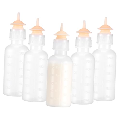 ROMISBABA 5St Leere PET-Flasche Katze fütterung Flasche PET-Flaschen-Kit Welpen-Tropfer Kleintier-Ersatzsauger Mini-Sauger für Kätzchen Kätzchenflaschen Kätzchen-Babyflasche Kieselgel Weiß von ROMISBABA