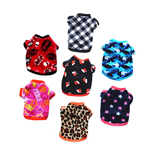 ROMISBABA 7St Haustier Warmer Pullover Welpenkleidung Haustierkostüm des neuen Jahres Kätzchen Zubehör hundemantel Dog Raincoat Kapuzenpullover für Hunde Winterkleidung für Haustiere Vlies von ROMISBABA