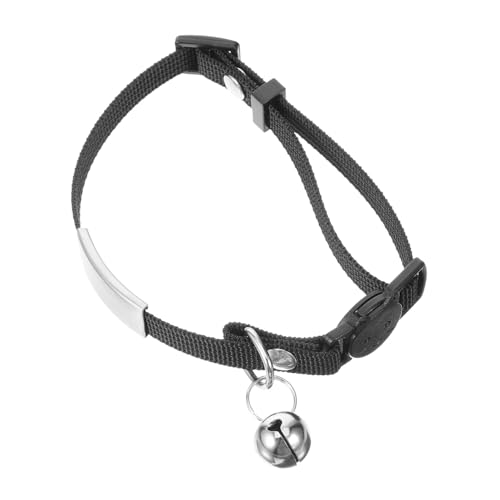 ROMISBABA Anti-Verlust- Kitten katzenzubehöhr Pu-Halskreis Hundehalsband für den Außenbereich dekoratives Katzenhalsband schickes Katzenhalsband -Dekor Polyester Black von ROMISBABA