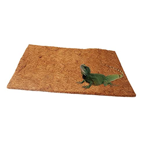 ROMISBABA Bettmatte für Reptilien Einstreu für Terrarien Reptilienmatte Tierteppich Terrarium Bettwäsche Kokosnussphasen Terrarium Matte Reptilienprodukte Reptilienzubehör Bambus Brown von ROMISBABA