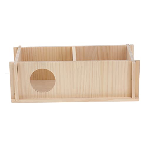 ROMISBABA Holz Hamster Pet Habitat Decor 2-Schlafzimmer Hause Hamster Shelter Pet Nest von ROMISBABA