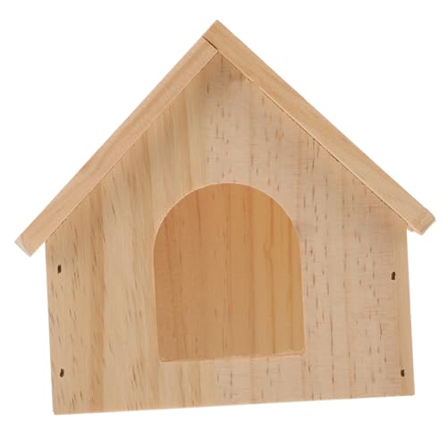 ROMISBABA Hamster Supply Meerschweinchen Holzhütte Haustier warmes Nest Holz Hamsterhaus Stabiler Unterschlupf für glückliche Hamster Spielzeit von ROMISBABA