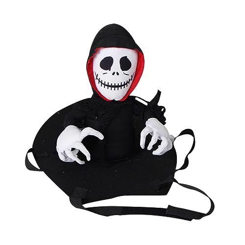 ROMISBABA Haustier-Geist-Outfit Hunde-Cosplay-Mantel Cosplay-Outfits Katze-Halloween-dekor-stütze Halloween-haustierbedarf Haustier Warm Winterkleidung Für Kätzchen Polyester Black von ROMISBABA