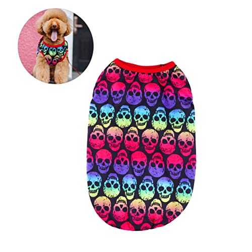 ROMISBABA Haustier Hund Pullover Welpenpullover Welpen-Sweatshirt Dog Halloween Costume Dog Costume Halloween Schädel-Hundepullover Schädel-Haustier-Pullover Reine Baumwolle Colorful von ROMISBABA