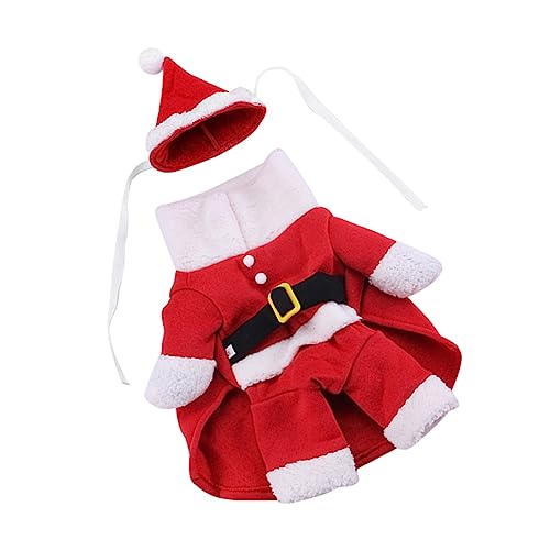 ROMISBABA Haustier-Partykostü Winteranzug Weihnachtsmann Mantel Kleider für den Winter Dog Christmas Costume hundeweihnachtskostüme Partykleidung für Haustiere Haustierkleidung rot von ROMISBABA