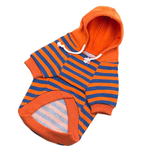 ROMISBABA Haustier gestreiftes Sweatshirt Cute kuschelige Haustierpullover Haustierstripes Haustierkleidung Autositz für Hunde Hunde-Overalls Baumwollkleidung für Haustiere Baumwolle Orange von ROMISBABA