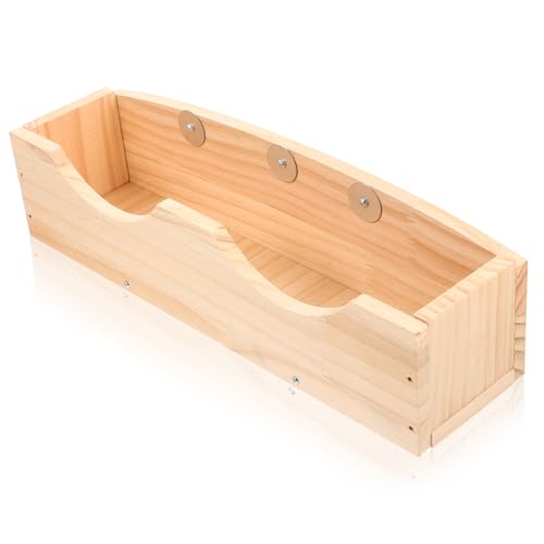 ROMISBABA Hay Feeder Hay Storage Groove Kaninchen Fütterungstool Holz Hasen Heu Rack Kaninchen Heu Stand von ROMISBABA