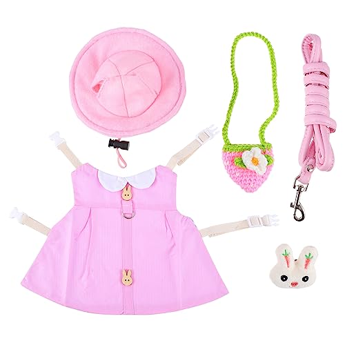 ROMISBABA Kleintier Kleidung Set Für Kaninchen Meerschweinchen Und Katzen Verstellbare Haustier Leine Und Süßes Kostüm Für Dress Up von ROMISBABA