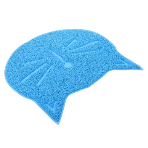 ROMISBABA Matte in Katzenform Hundenapf Bodenmatte Hundenapf Tischset Platzdeckchen für Katzenfutter bodenschutzmatte katzenfutter unterlage Fütterungszubehör Welpenfuttermatte PVC Blue von ROMISBABA