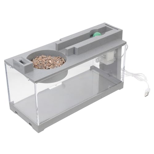 ROMISBABA Mikro-Aquarium Fischbehälter Büro-Schreibtisch-Aquarium Starterkits Für Kleine Aquarien Kleines Aquarium Selbstreinigendes Aquarium Desktop-Mini-fischglas Betta-Terrarium Grey Abs von ROMISBABA