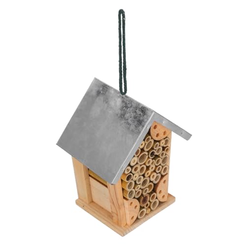 ROMISBABA Outdoor-Hotel Hotelgarten Insektenhaus Bestäuberhaus Bienen- Und Schmetterlingshaus Schmetterling Nach Hause Schmetterlingshaus Aus Holz Hängendes Bienenhaus Hängender Eisen von ROMISBABA