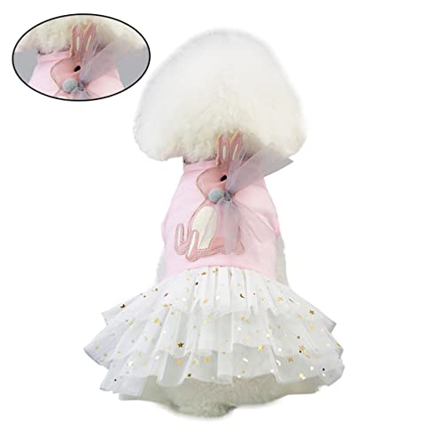 ROMISBABA Outdoor-Kleidung für Hunde Haustier Hund Tuch Hundekleid Dackel Kostüm Hundezubehör Hund hochzeitskleid Partyzubehör für Hundegeburtstage Welpe Kleid für Hund Party-Hundetuch Rosa von ROMISBABA