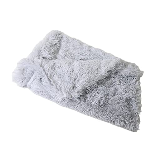 ROMISBABA Plüschmatte für Haustier Hund Plüschmatte Kistenmatten für Hundekäfige hundedecke Matte Plüschdecken Fell pet Bed haustierfeldbett Haustier-Plüschunterlage Haustiermatte Light Grey von ROMISBABA