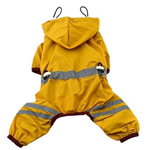 ROMISBABA Regenjacke für Haustiere Dackel-Regenmantel mit Kapuze Welpenträger Zwinger Hund cool Hunde-Hoodie hunderegenmantel Dog rain Jacket Hund Regen Slicker Haustier Regen Slicker Yellow von ROMISBABA