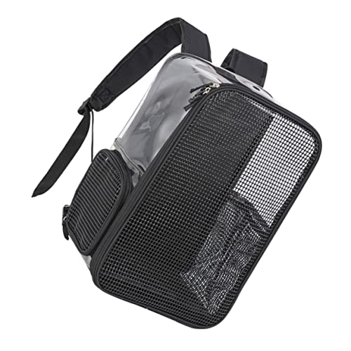 ROMISBABA Rucksack Transportbox Für Haustiere Im Freien Reiseraumtaschen Tragetaschen Für Igel Klare Rucksäcke Cat-Schultertaschen Aus Mesh Mesh-rucksäcke Hundetasche Black Oxford-Stoff von ROMISBABA