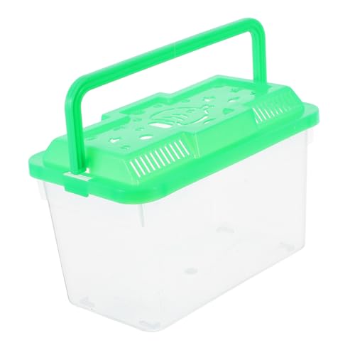 ROMISBABA Tragbares Aquarium Hamster transportbox Aquarien Zubehör Kunststoffkäfig Einsiedlerkrebskäfig Hamstertransportkoffer Schlangen-Aufbewahrungsbehälter Fischbehälter Abs Light Green von ROMISBABA