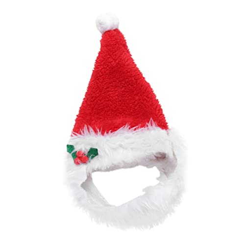 ROMISBABA Weihnachtsschal Für Haustiere Haustier Kopfschmuck Welpen-weihnachtsmützen Kleiner Hund Weihnachtsoutfit Katze Weihnachtsmütze Welpen-Cosplay-mütze Feiertagshundekostüme Rot Plüsch von ROMISBABA