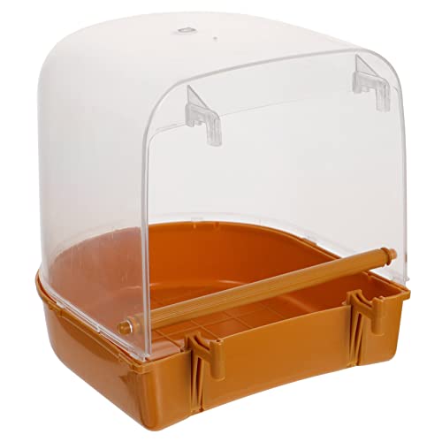 ROMISBABA papagei badewanne Zubehör für Vogelkäfige Vogel Badewanne Papagei Duschwanne Vogelzubehör vogeltränke vogelbad Spielzeug Sittich Badewanne papagei badezubehör PVC-Material Orange von ROMISBABA