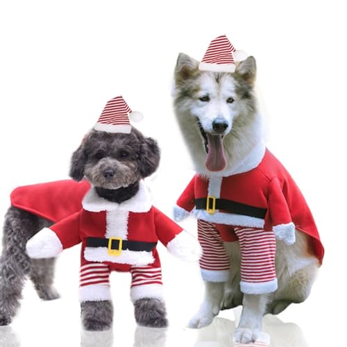 Haustier-Weihnachtskostüm, Weihnachts-Hunde-Cosplay-Outfit, Weihnachtsmann, Party-Kleidung, Anzieh, Haustier-Partys, Kleidung, Anzüge, lustig(Red,3XL) von ROMOZ