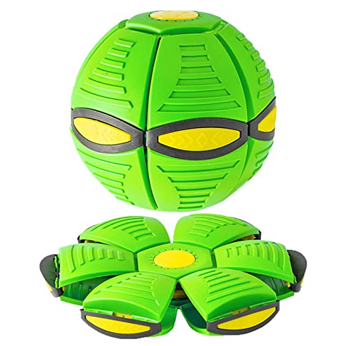 ROMOZ Flying UFO Magic Ball, Wurfball FüR Hunde Magisch Verformbar Welpenspielzeug, Interaktives Hundespielzeug,Green-1PC von ROMOZ