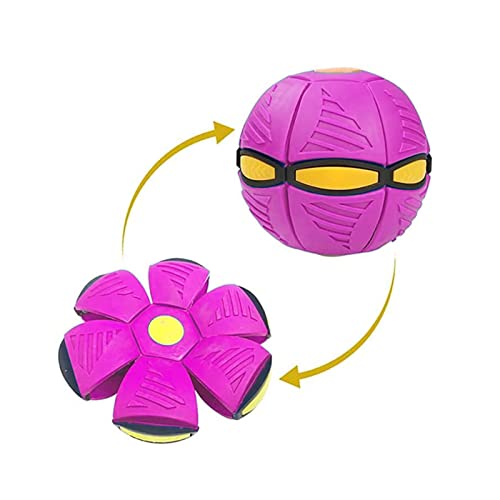 ROMOZ Frisbee Deformed Ball, Hunde Ball Freie Verwandlung Welpenspielzeug, Kreatives Dekompressionsball FüR Den AußEnbereich,Purple-1PC von ROMOZ